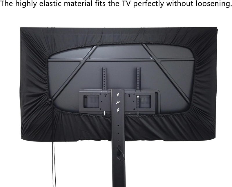 DOBOLAN Indoor TV dust cover, elastic fabric with adjustable size, Suitable for most brands of 40-45 inch flat or curved TVs (Black, 40 - 45 inches) - Image 5